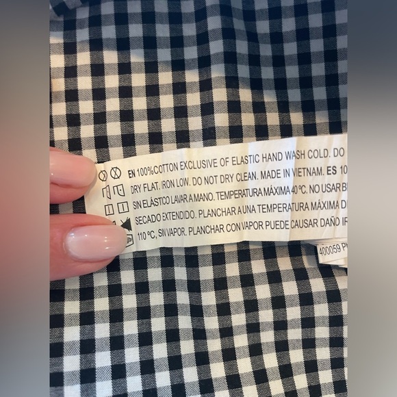 Women’s 100% cotton cropped Black and White Gingham Off-Shoulder Top size medium - Picture 5 of 5